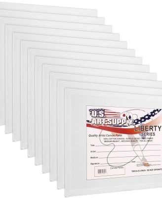US Art Supply 11 X 14 inch Professional Artist Quality Acid Free Canvas Panels 12-Pack (1 Full Case of 12 Single Canvas Panels)